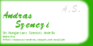 andras szenczi business card
